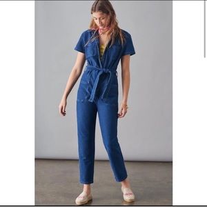 Pilcro knit denim jumpsuit